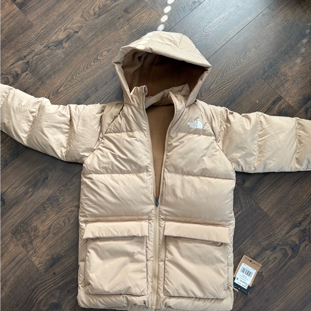 The North Face Teens Light Tan Puffer Down Coat
